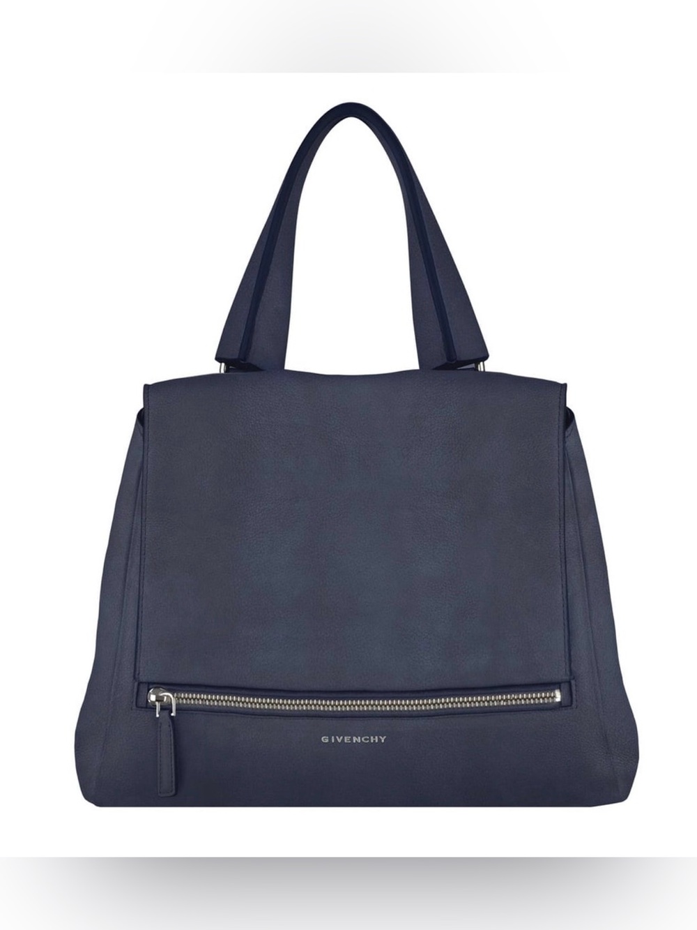 Givenchy Pandora Pure Navy Leather Tote with Front Zip
